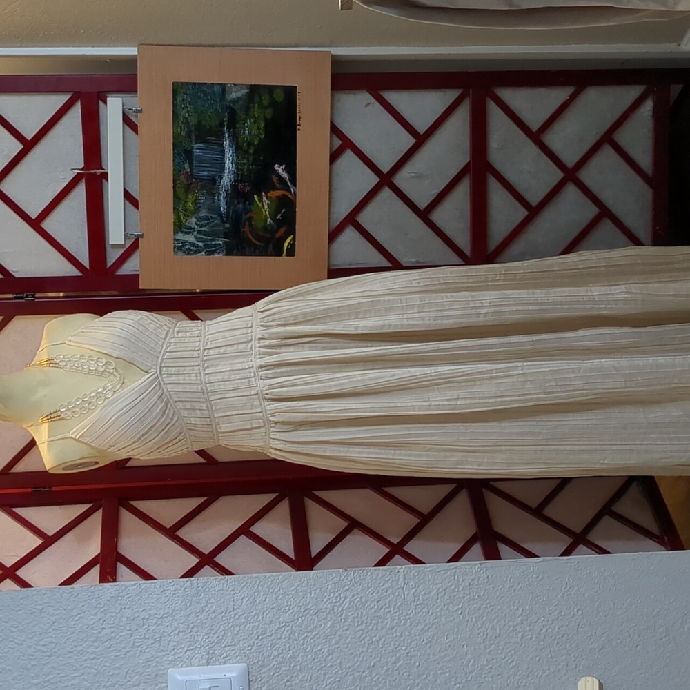 Jacquipleated Maxi Dress